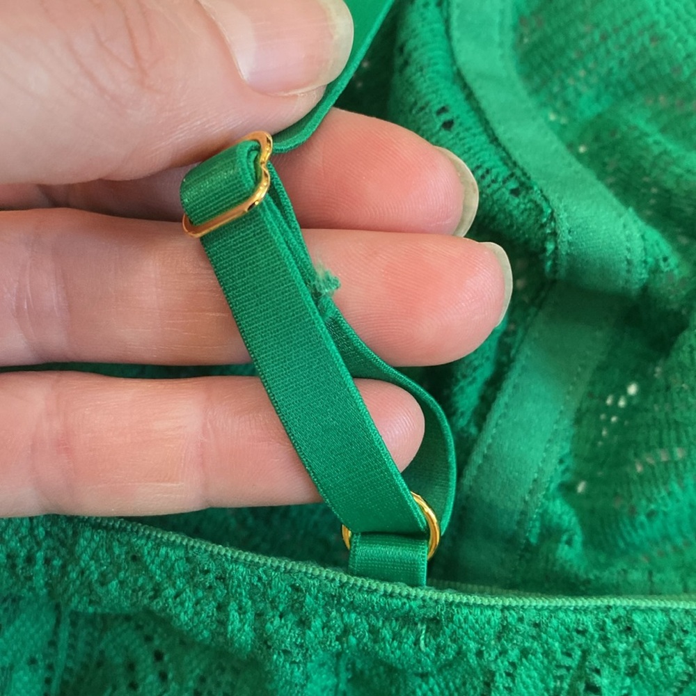 Aerie Cable Lace Longline Bralette Size Medium Emerald Green - Picture 7 of 11